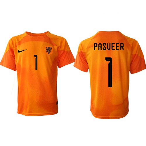Fotballdrakt Herre Nederland Remko Pasveer #1 Keeper Bortedrakt VM 2022 Kortermet